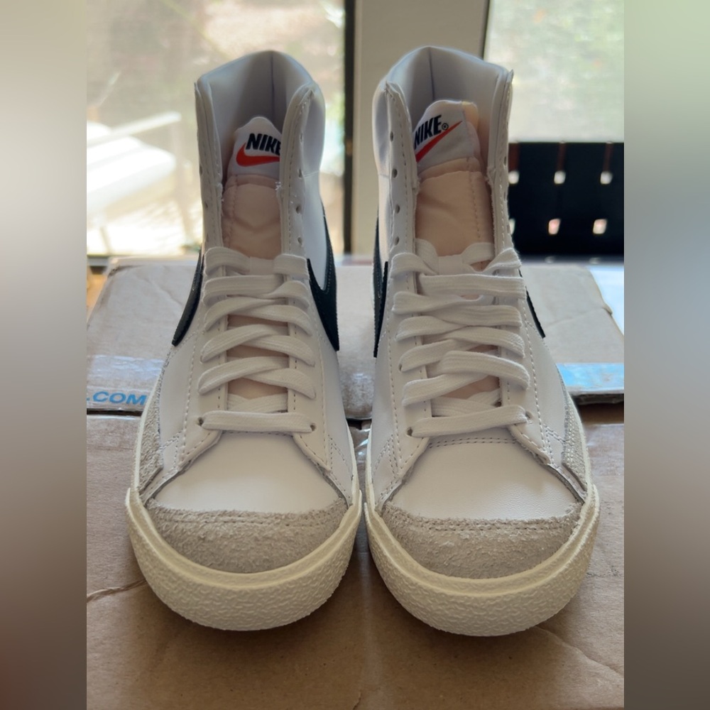 Nike White and Black High-Top Sneakers